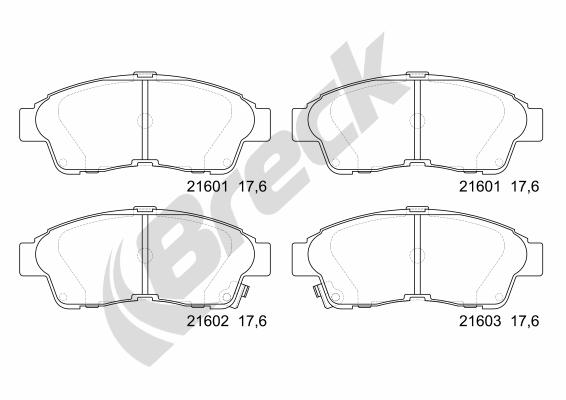 Brake Pad Set, disc brake - 21601 00 701 10 BRECK